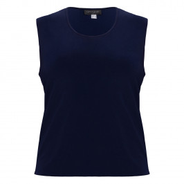 Georgedé Satin Jersey Vest Navy - Plus Size Collection