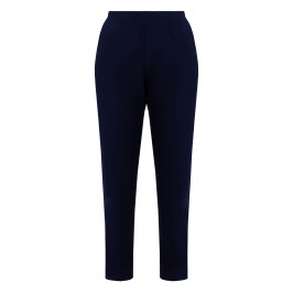 Georgedé Satin Jersey Trousers Navy  - Plus Size Collection