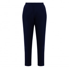 Georgedé Satin Jersey Trousers Navy  - Plus Size Collection