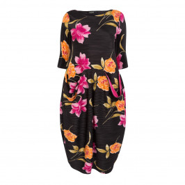 MASHIAH SATIN PLISSE FLORAL PRINT DRESS - Plus Size Collection