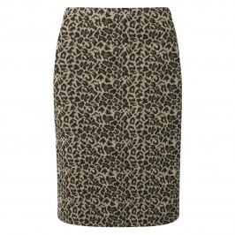 Habella LEOPARD JACQUARD PENCIL SKIRT - Plus Size Collection