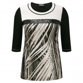 HABELLA sequined detail print T SHIRT - Plus Size Collection