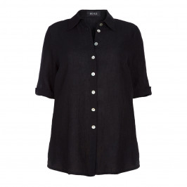 BEIGE label BLACK LINEN SHIRT - Plus Size Collection