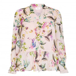 KIRSTEN KROG FLORAL PRINT PUSSY BOW TUNIC - Plus Size Collection