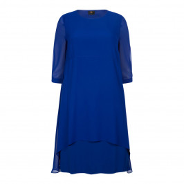 KIRSTEN KROG GEORGETTE LAYER DRESS COBALT - Plus Size Collection