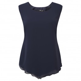 KIRSTEN KROG navy chiffon sleeveless top - Plus Size Collection