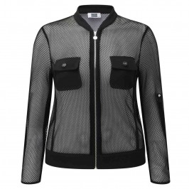 KRIZIA black mesh zip-up JACKET - Plus Size Collection