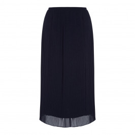 PER TE BY KRIZIA PLEATED GEORGETTE MIDI SKIRT NAVY - Plus Size Collection