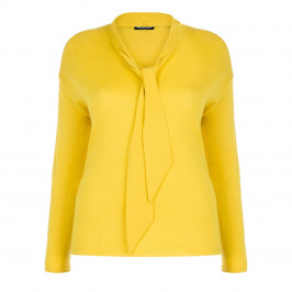 PER TE BY KRIZIA DETACHABLE PUSSYBOW SWEATER YELLOW - Plus Size Collection