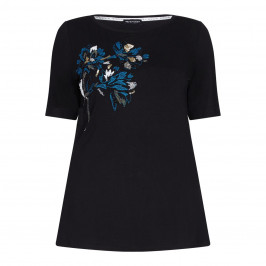 PER TE BY KRIZIA black embellished jersey TOP - Plus Size Collection