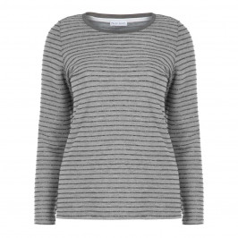 PER TE BY KRIZIA GREY SWEATER SILVER STRIPE - Plus Size Collection
