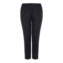 MARINA RINALDI PURE LINEN TROUSER NAVY - Plus Size Collection