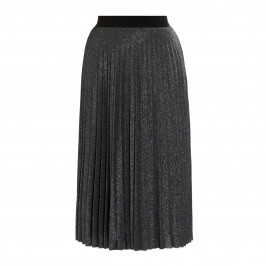 LUISA VIOLA PLEATED LUREX SKIRT SILVER - Plus Size Collection