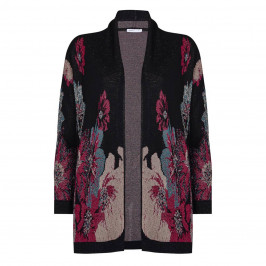 LUISA VIOLA FLORAL INTARSIA CARDIGAN  - Plus Size Collection