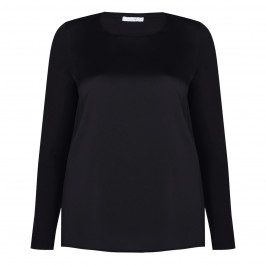 LUISA VIOLA SATIN TOP BLACK - Plus Size Collection