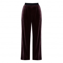 LUISA VIOLA PULL-ON FLUID VELVET TROUSERS BURGUNDY - Plus Size Collection