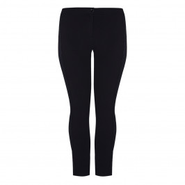 LUISA VIOLA PUNTO MILANO TROUSER WITH LACE TRIM BLACK - Plus Size Collection