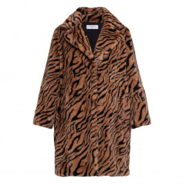 Luisa Viola Faux Fur Animal Print Coat - Plus Size Collection