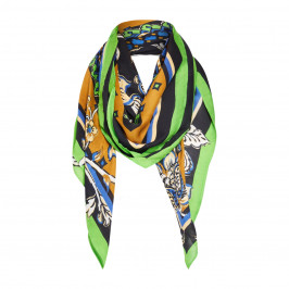 Luisa Viola Print Scarf Green  - Plus Size Collection