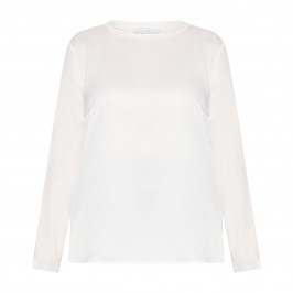 Luisa Viola Scoop Neck Top White  - Plus Size Collection