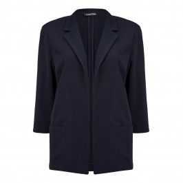 Luisa Viola Navy waffle JACKET - Plus Size Collection