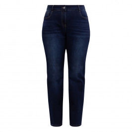 Luisa Viola Dark Denim Straight Cut Jeans  - Plus Size Collection