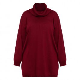 Luisa Viola Polo Neck Knitted Tunic - Plus Size Collection