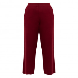 Luisa Viola Wide Leg Knitted Trousers Wine - Plus Size Collection