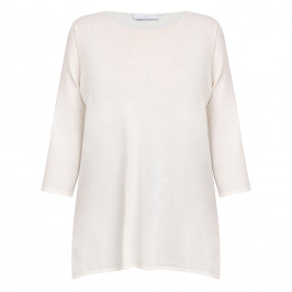 Luisa Viola Knitted Tunic Ivory  - Plus Size Collection