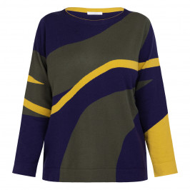 Luisa Viola Curve Intarsia Knitted Tunic Purple - Plus Size Collection
