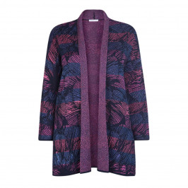 LUISA VIOLA FUCHSIA INTARSIA CARDIGAN - Plus Size Collection