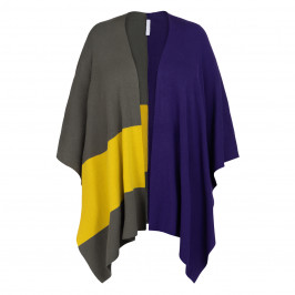 Luisa Viola Colour Block Poncho Violet - Plus Size Collection