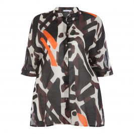 LUISA VIOLA ETHNIC PRINT VOILE SHIRT - Plus Size Collection