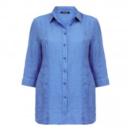 LUISA VIOLA blue linen SHIRT - Plus Size Collection