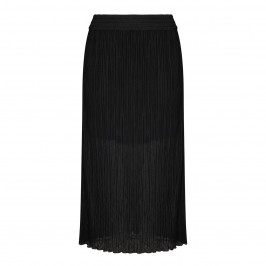 LUISA VIOLA ELASTICATED WAIST BLACK MIDI SKIRT - Plus Size Collection