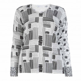 LUISA VIOLA MONOCHROME PRINT SWEATER - Plus Size Collection