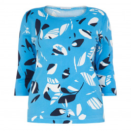 LUISA VIOLA PRINT SWEATER BLUE - Plus Size Collection