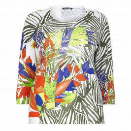 LUISA VIOLA abstract leaf print SWEATER - Plus Size Collection