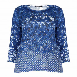 LUISA VIOLA royal blue print SWEATER - Plus Size Collection