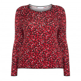 LUISA VIOLA ANIMAL PRINT SWEATER RED - Plus Size Collection