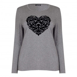 LUISA VIOLA charcoal embellished TOP - Plus Size Collection