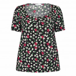 LUISA VIOLA PRINTED SCOOP NECK TOP - Plus Size Collection