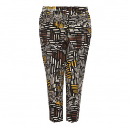 LUISA VIOLA abstract print cotton TROUSERS - Plus Size Collection