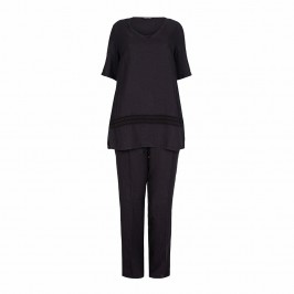 LUISA VIOLA black linen outfit - Plus Size Collection