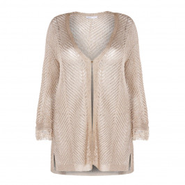 LUISA VIOLA OPEN KNIT CARDIGAN GOLD - Plus Size Collection