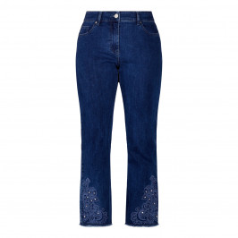 LUISA VIOLA EMBELLISHED HEM JEANS - Plus Size Collection