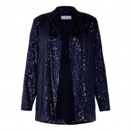 LUISA VIOLA SEQUIN JACKET NAVY - Plus Size Collection