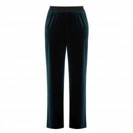 LUISA VIOLA VELVET TROUSER GREEN  - Plus Size Collection