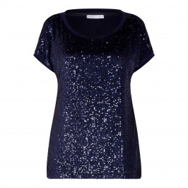 LUISA VIOLA SEQUIN T-SHIRT NAVY - Plus Size Collection