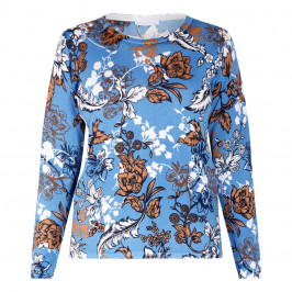 LUISA VIOLA FLORA PRINT SWEATER BLUE - Plus Size Collection